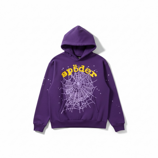Purple + Yellow SP5DER Hoodie