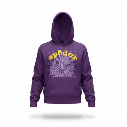 Purple + Yellow SP5DER Hoodie