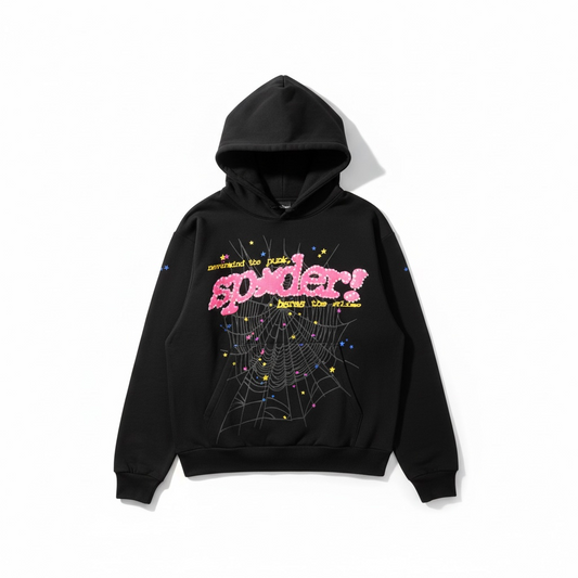 Pink + Black Spider Hoodie