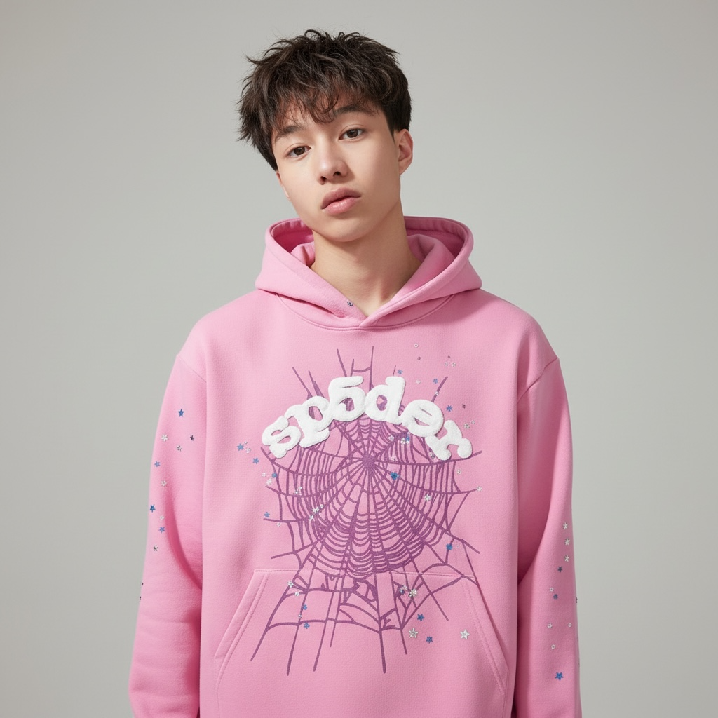 Pink SP5DER Hoodie