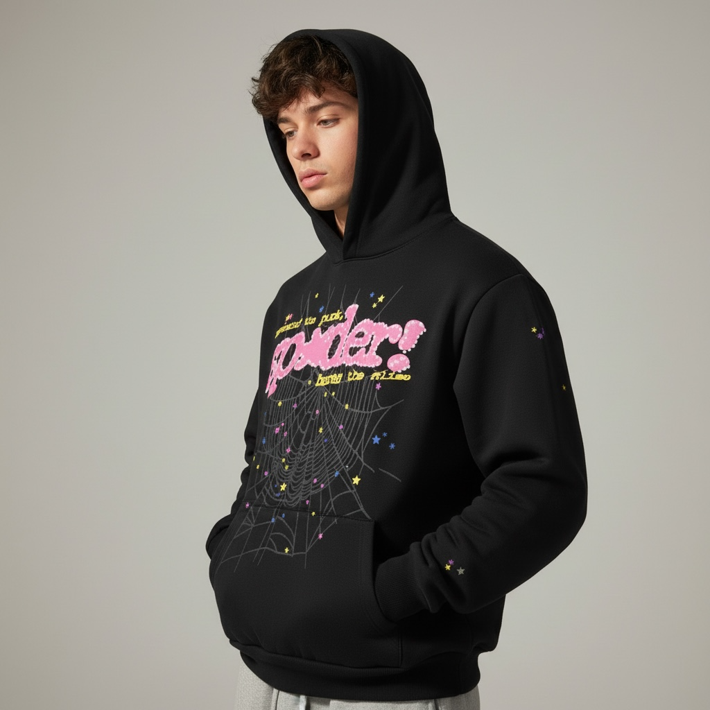Pink + Black Spider Hoodie