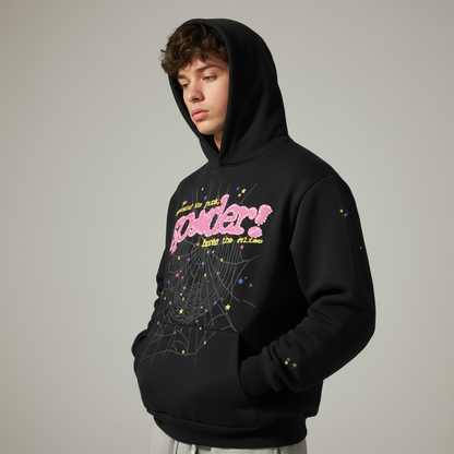 Pink + Black Spider Hoodie